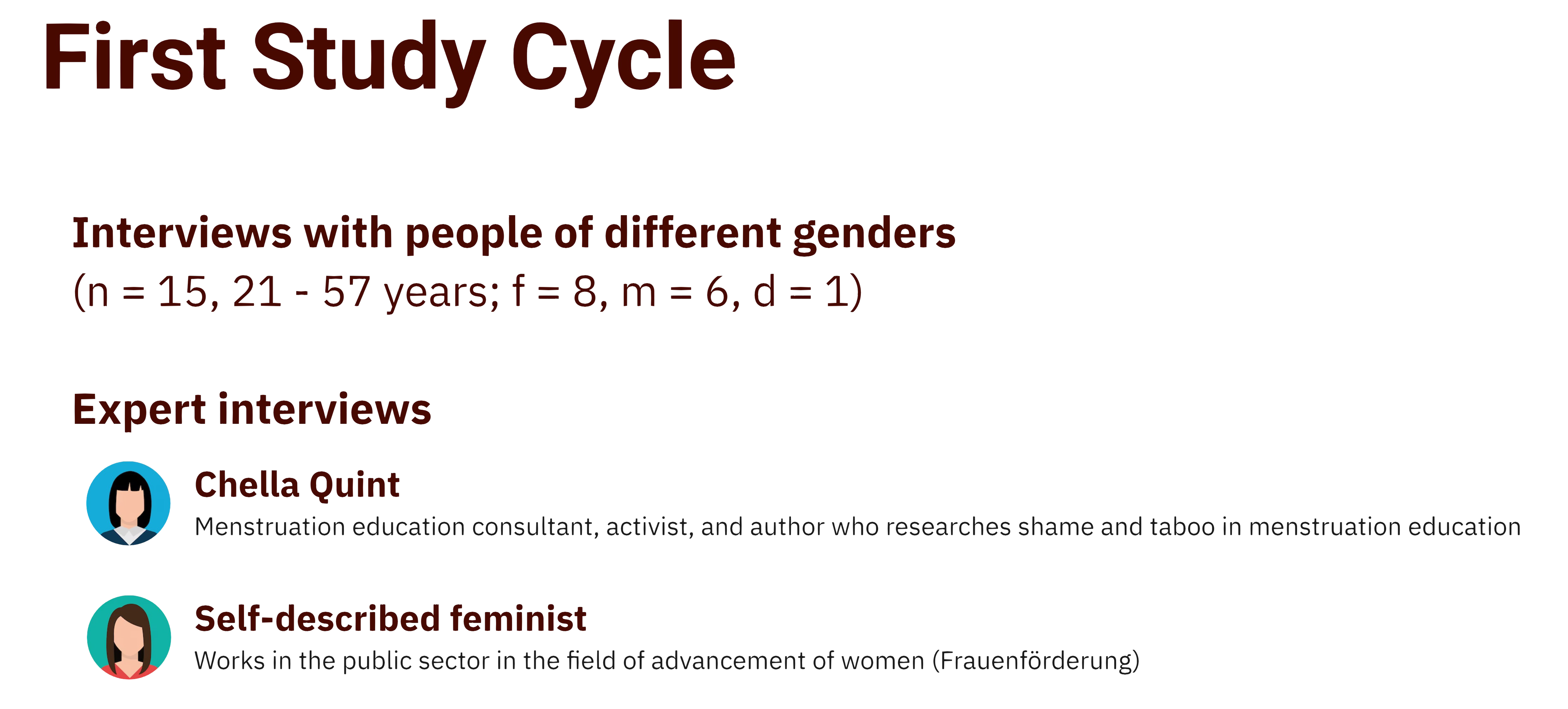 First study cycle interviews