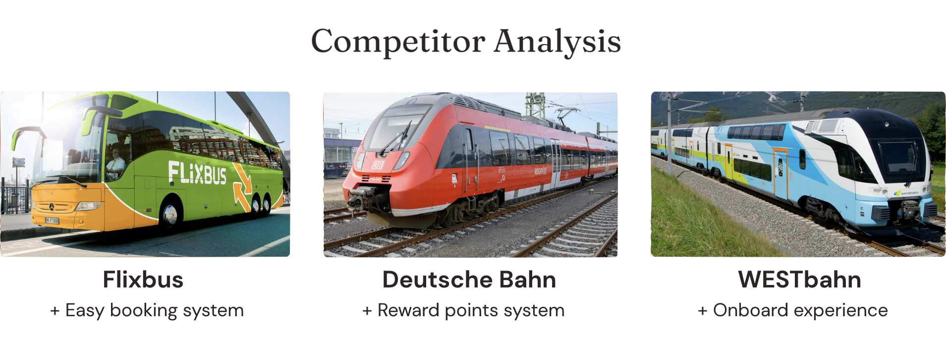 Competitor benchmarking comparison of features