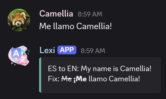 Lexi corrects Spanish punctuation